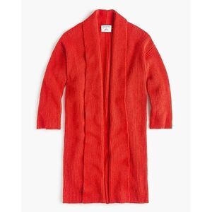 Demylee x J.Crew long open-front cardigan sweater size M Grapefruit Red